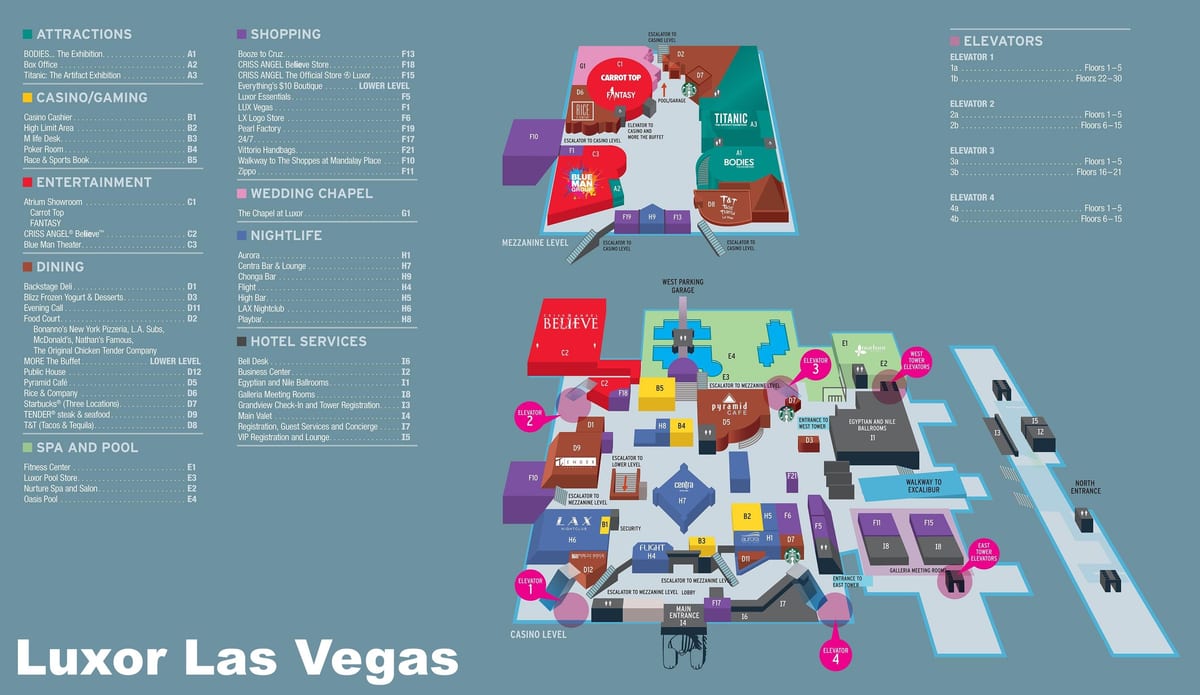 map of Luxor Las Vegas
