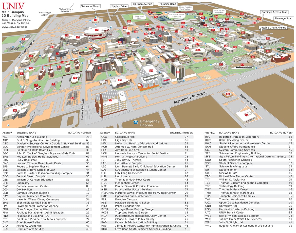 মানচিত্র UNLV