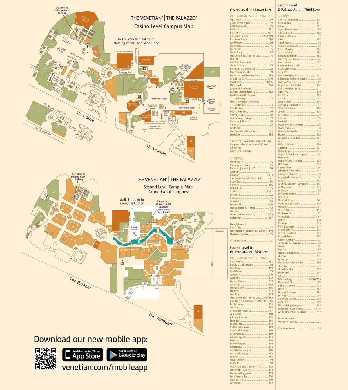 মানচিত্র Venetian Las Vegas